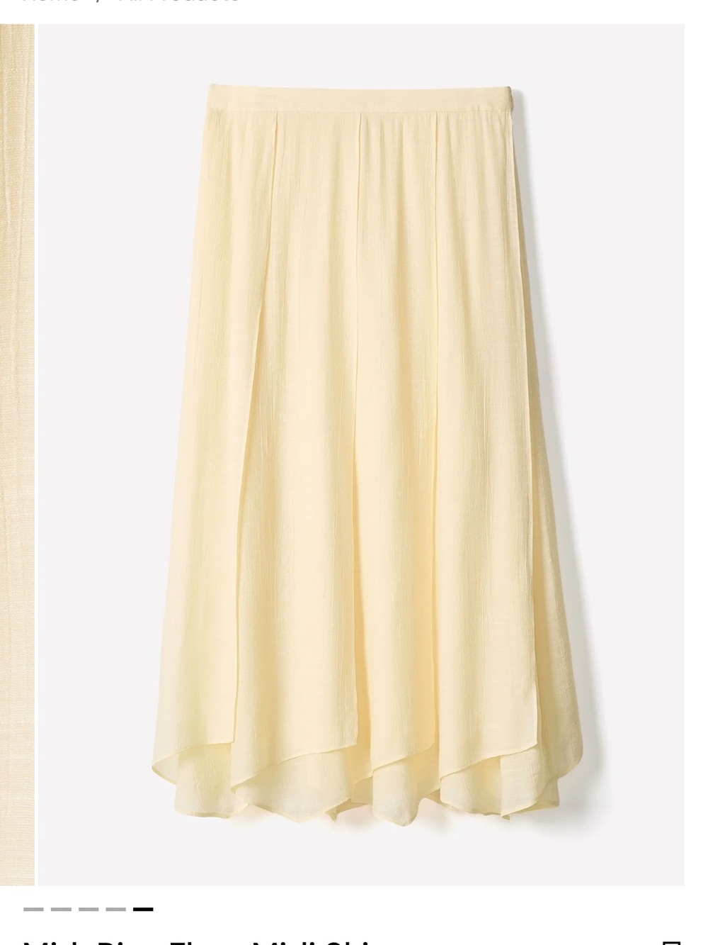 RW&CO. Pale Yellow Asymmetric Midi Skirt - Picture 8 of 9